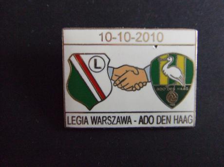 ADO Den Haag -Legia Warchau vrienden emaille wit